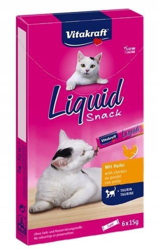 VITAKRAFT CAT LIQUID SNACK Kurczak z tauryną, 6 szt