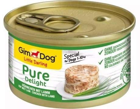 GIMDOG Pure Delight Mięsne kawałki w galarecie Kurczak z jagnięciną, 85 g