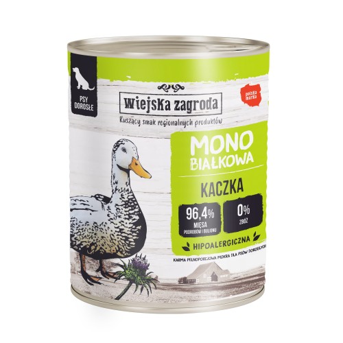 WIEJSKA ZAGRODA Kaczka mokra karma mono dla psa, 800g