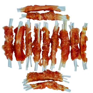 HAPPY SNACKY Cienkie paski wołowe owijane kurczakiem, 500 g