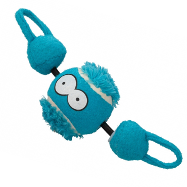 COOCKOO Piłka tenisowa z gumową wyrzutnią dla psa SHOOT, niebieska 7,8 cm