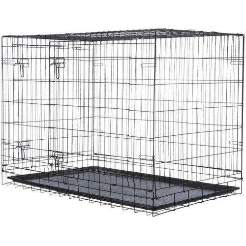 TRIXIE Klatka kennelowa, transporter dla psa, czarna, M–L: 93 × 69 × 62 cm