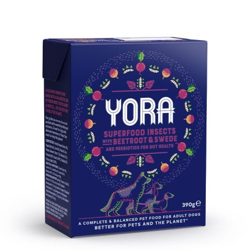 YORA Mono Insekty z burakiem i brukwią, mokra karma dla psów z insektami, 390g