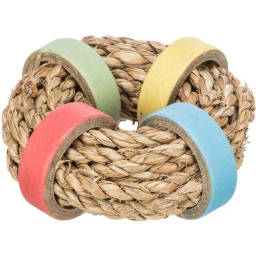 TRIXIE Zabawka naturalna dla kawii domowych/królików, trawa morska/tektura, śr.8 cm