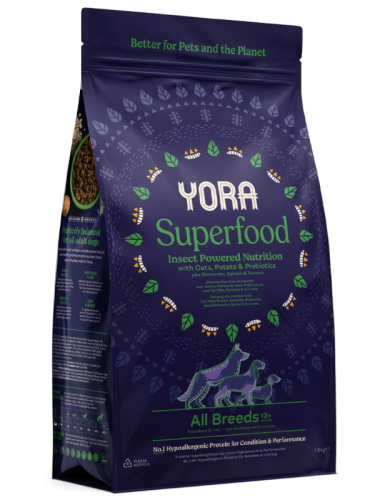 YORA All Breed Mono Insect Superfood, sucha karma dla psów wszystkich ras z insektami, 6 kg