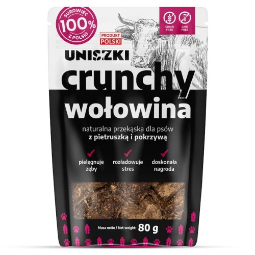 UNISZKI Crunchy Wołowina przysmak dla psa, 80g