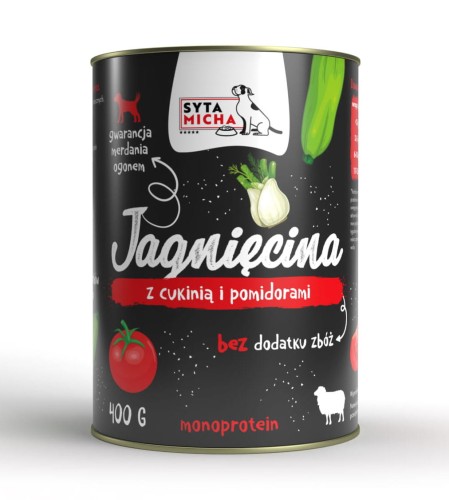 SYTA MICHA Karma mokra CLASSIC Jagnięcina z cukinią i pomidorami 400g