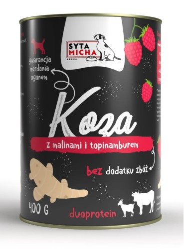 SYTA MICHA Karma mokra CLASSIC Koza z malinami i topinamburem 400g