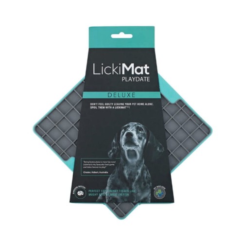 LICKIMAT PLAYDATE DELUXE (kwadrat-twarda) turkusowa