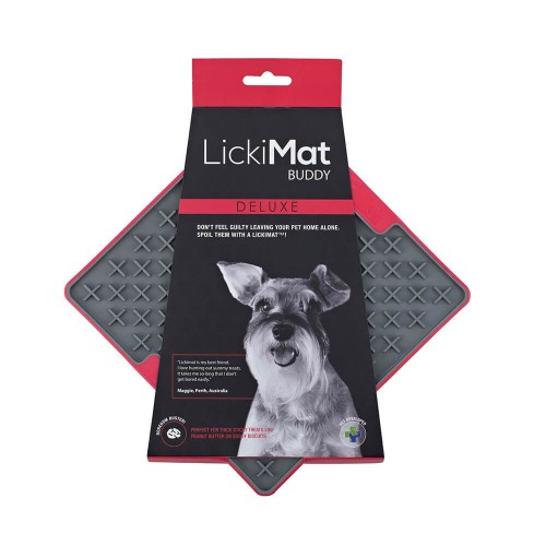 LICKIMAT BUDDY DELUXE (krzyżyk-twarda) czerwona