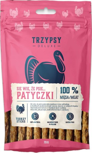 TRZYPSY Sie wie, że psie patyczki z Indyka, 70g