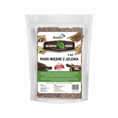 BALTO Paski mięsne z jelenia, 4 szt