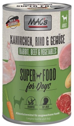 MAC'S Dog Królik i warzywa - Mokra karma dla psa, 400 g