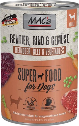 MAC'S Dog Renifer i warzywa - Mokra karma dla psa, 400 g