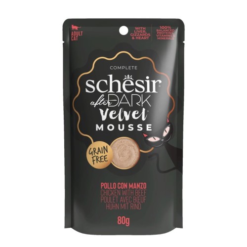 SCHESIR After Dark Velvet Mousse - Mus z kurczakiem i wołowiną, 80 g