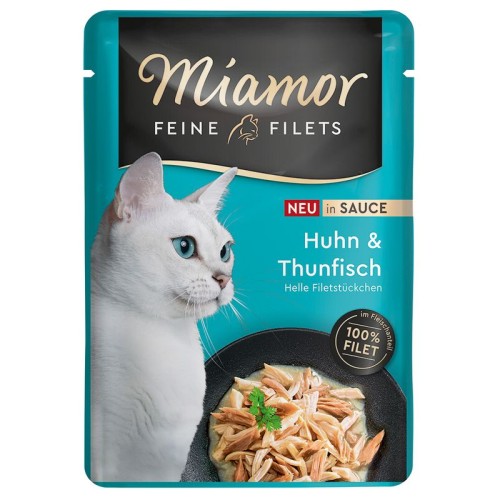 MIAMOR Feine Filets - Filety kurczaka z tuńczykiem w sosie, 100g