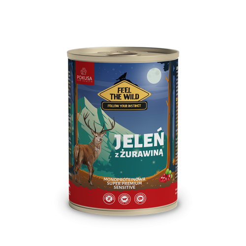 POKUSA Karma Wild jeleń z żurawiną dla psa, 400g