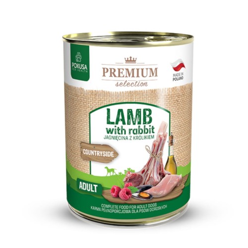 POKUSA Karma Premium jagnięcina z królikiem dla psa, 800g