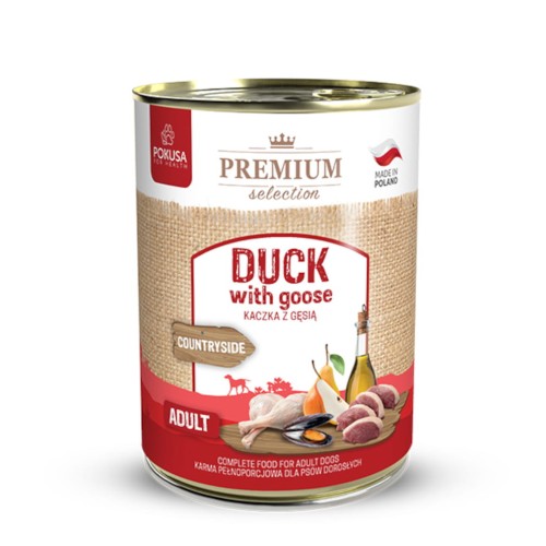 POKUSA Karma Premium kaczka z gęsią dla psa, 800g