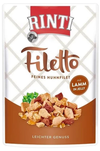 RINTI Filetto Kurczak z jagnięciną, mokra karma dla psa, 100g