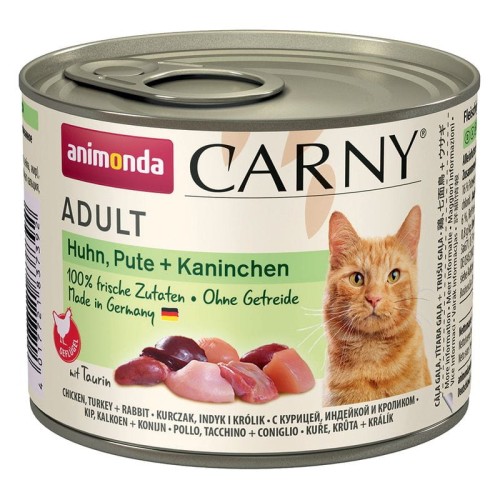 ANIMONDA Carny Kurczak z indykiem i królikiem, mokra karma dla kota, 200g