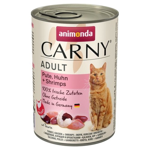 ANIMONDA Carny Indyk z kurczakiem i krewetkami, mokra karma dla kota, 400g