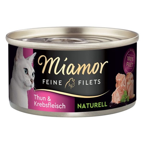 MIAMOR Filets Naturell Tuńczyk z krabem, mokra karma dla kota, 80g