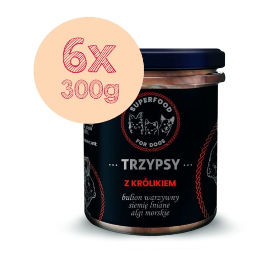 TRZYPSY Mokra karma dla psa z Królikiem, zestaw 6x300g