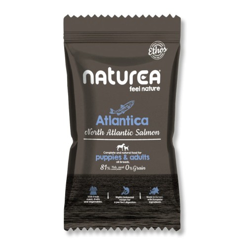 NATUREA Ethos Atlantica bezzbożowa karma dla szczeniąt i psów dorosłych, Łosoś 100g
