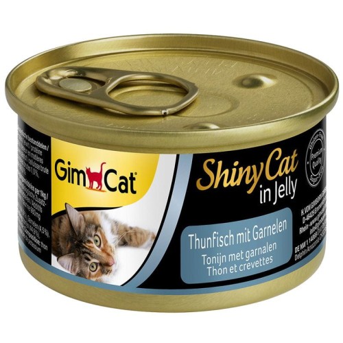 GIMCAT Shiny cat, Filet z tuńczyka z krewetkami w galarecie, 70g