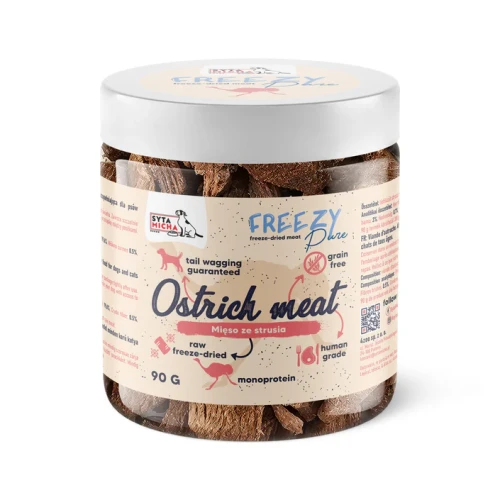 SYTA MICHA Freezy Pure liofilizowane mięso ze strusia, 90g