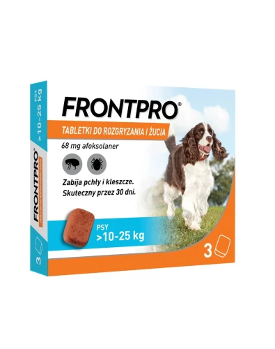 FRONTPRO tabletki dla psa na pchły i kleszcze L (10-25 kg), 3 szt