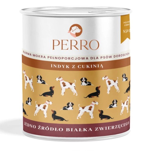 PERRO Indyk z cukinią dla psów dorosłych, 800 g