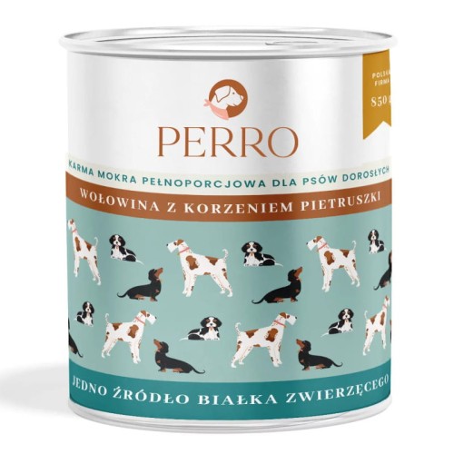 PERRO Wołowina z korzeniem pietruszki dla psów dorosłych, 850 g