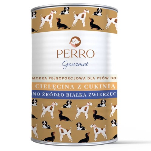 PERRO Gourmet Cielęcina z cukinią dla psów dorosłych, 400g