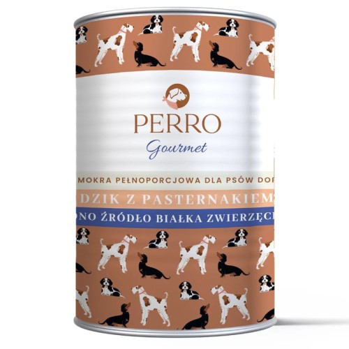 PERRO Gourmet Dzik z pasternakiem dla psów dorosłych, 400g