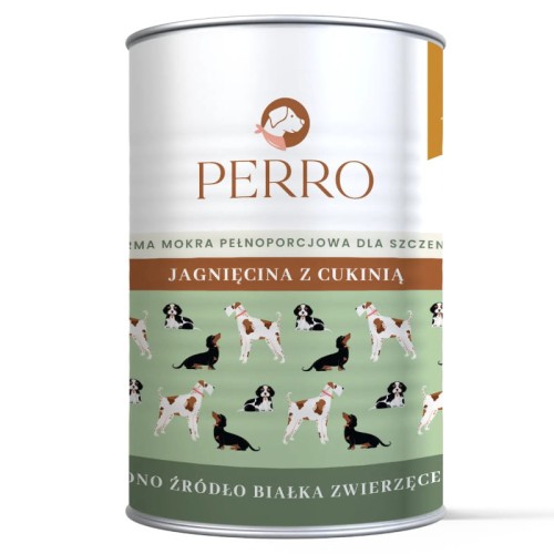 PERRO JUNIOR Jagnięcina z cukinią dla szczeniąt, 400g