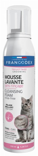 FRANCODEX Pianka myjąca bez spłukiwania dla kotów, 150 ml