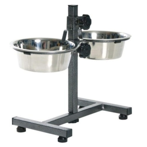 BARRY KING Stojak regulowany z miskami, 2,8 l