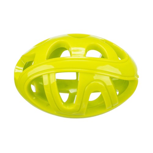 TRIXIE Rugby z otworami, zabawka dla psa,  limonkowa, 11 cm