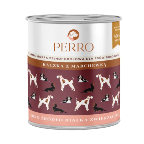 PERRO Kaczka z marchewką dla psów dorosłych, 800 g