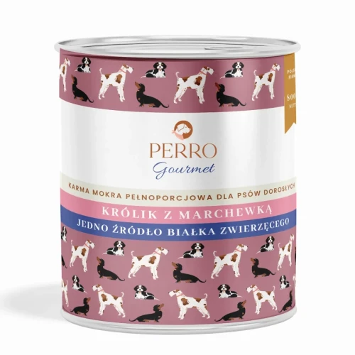 PERRO Gourmet Królik z marchewką dla psów dorosłych, 800g