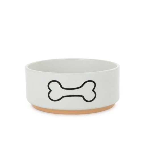 BARRY KING Miska dla psa z kością, ceramiczna, biała, 12cm