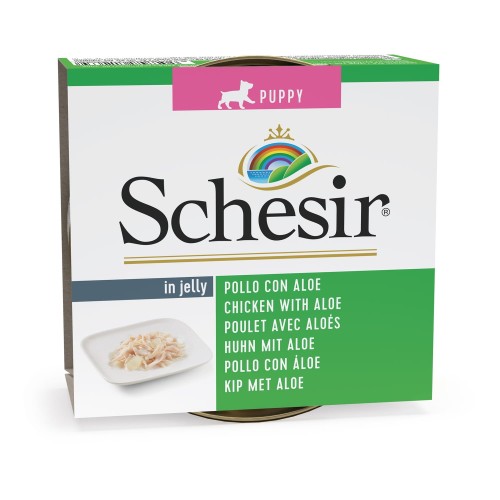 SCHESIR Filety z kurczaka z aloesem w galarecie dla szczeniąt, 150 g