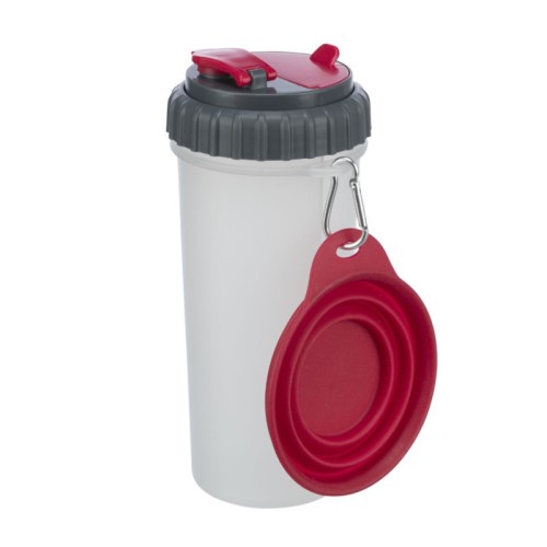 TRIXIE Podróżny pojemnik na karmę i wodę z miską, 2 x 0,35 l