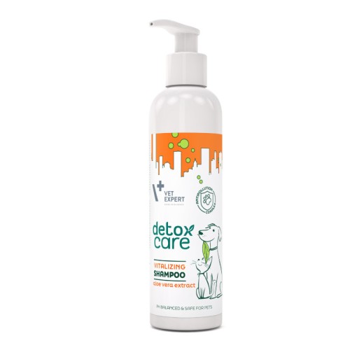 VET EXPERT Detox Care Vitalizing Shampoo, szampon dla psów i kotów, także z matową sierścią, 250 ml
