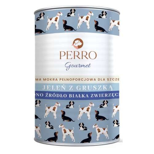 PERRO JUNIOR Jeleń z gruszką dla szczeniąt, 400g
