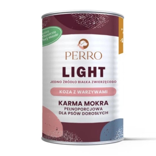 PERRO Light Koza z warzywami – monobiałkowa formuła dla psów dorosłych, 400g