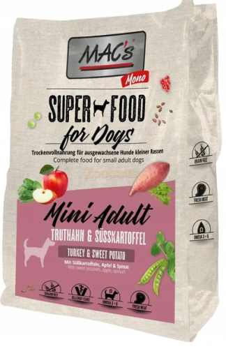 MAC'S Dog Super food Mono Small Breed Indyk, 750 g
