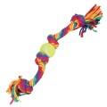 ZOLUX Szarpak dla psa RAINBOW sznur z piłką tenisową, 60cm - Zdjęcie 1